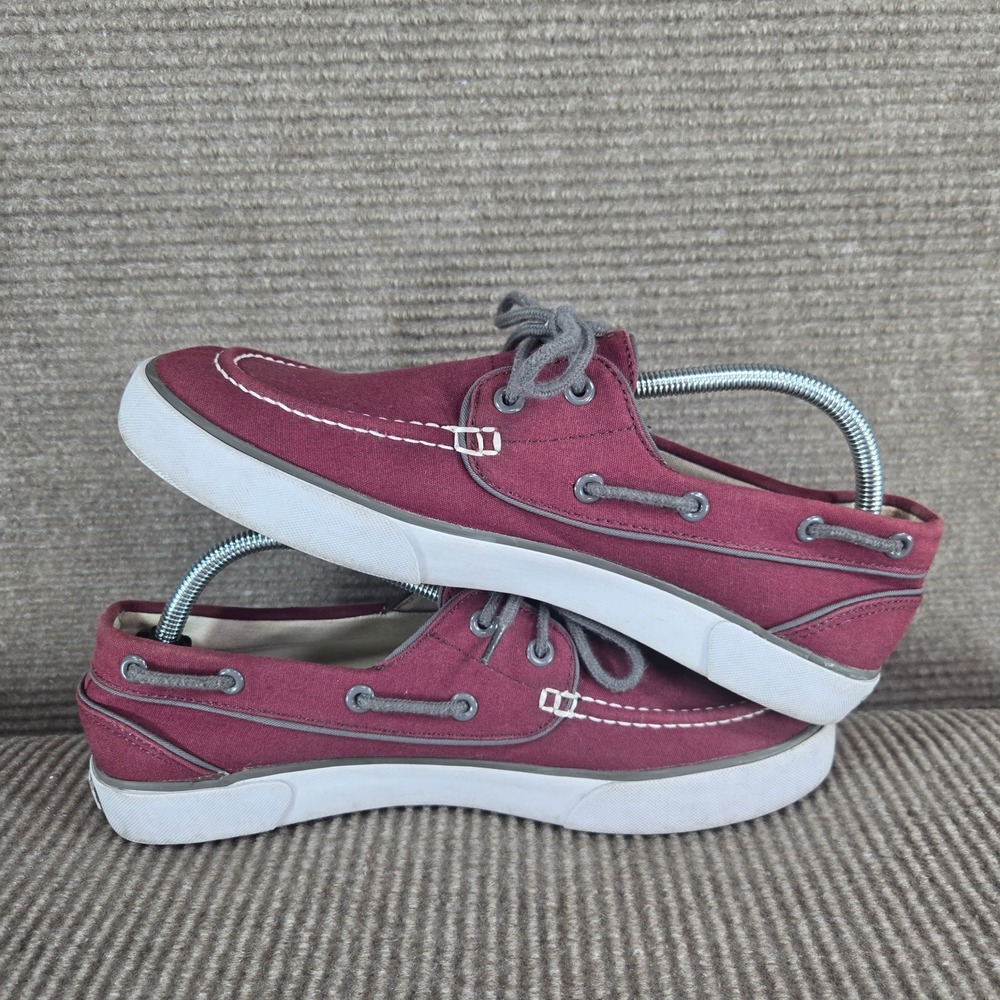 Polo Ralph Lauren Mens 9D Burgundy Canvas Lander P Boat Shoe Sneakers